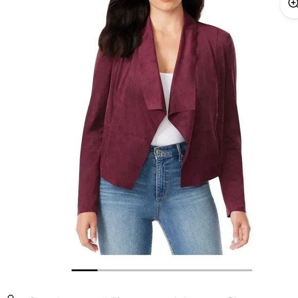 SOPHIA JEANS BY SOPHIA VERGERÀ FAUX SUEDE MOTO JACKET IN FIG SIZE LARGE - Picture 1 of 16